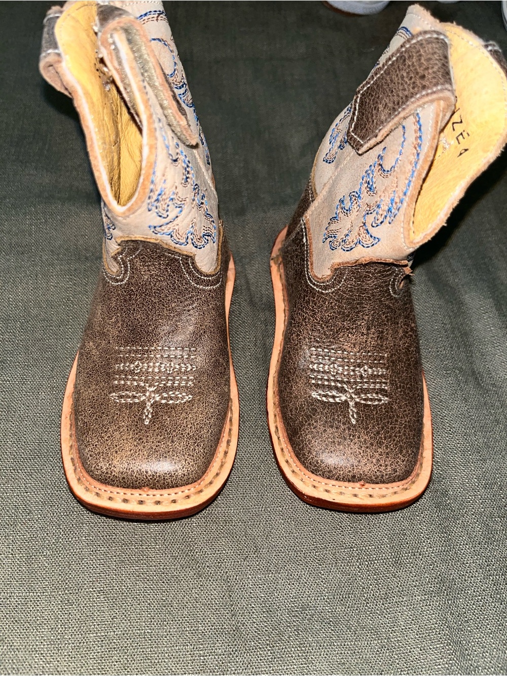Brown Leather Toddler Cowboy Boots size 4